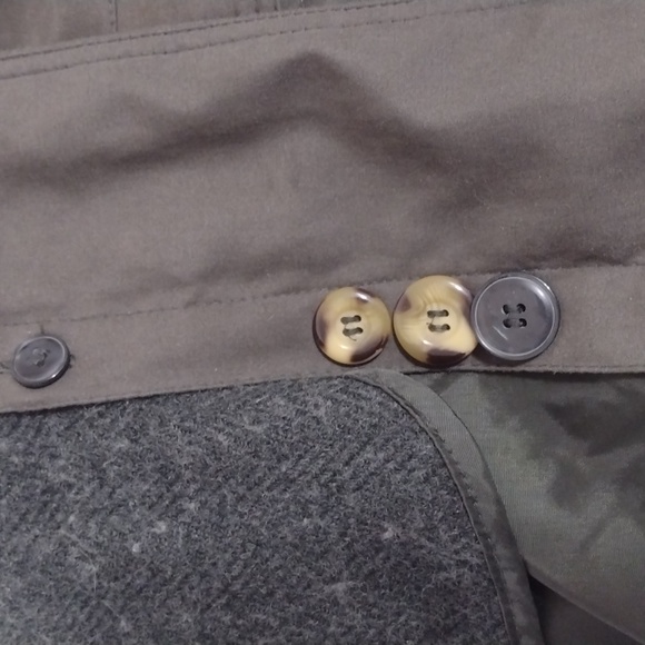 Fleet Street Vintage Olive Khaki Wool Blend Hooded Belted Trench Coat Size 4p - Picture 15 of 16